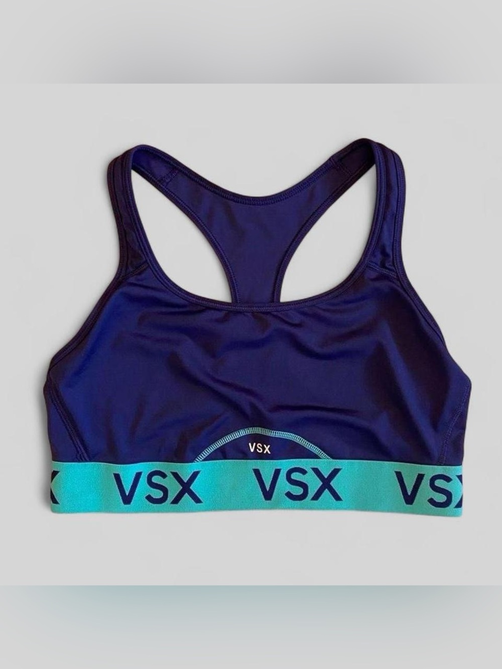 Victoria's Secret VSX The Player Sports Bra Navy Teal Racerback L